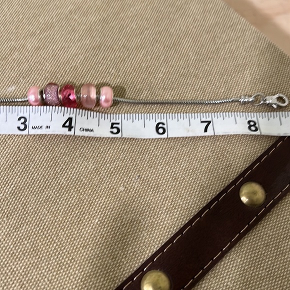 Charming Pink & SilverTone Bracelet Handmade by Me - Picture 4 of 5